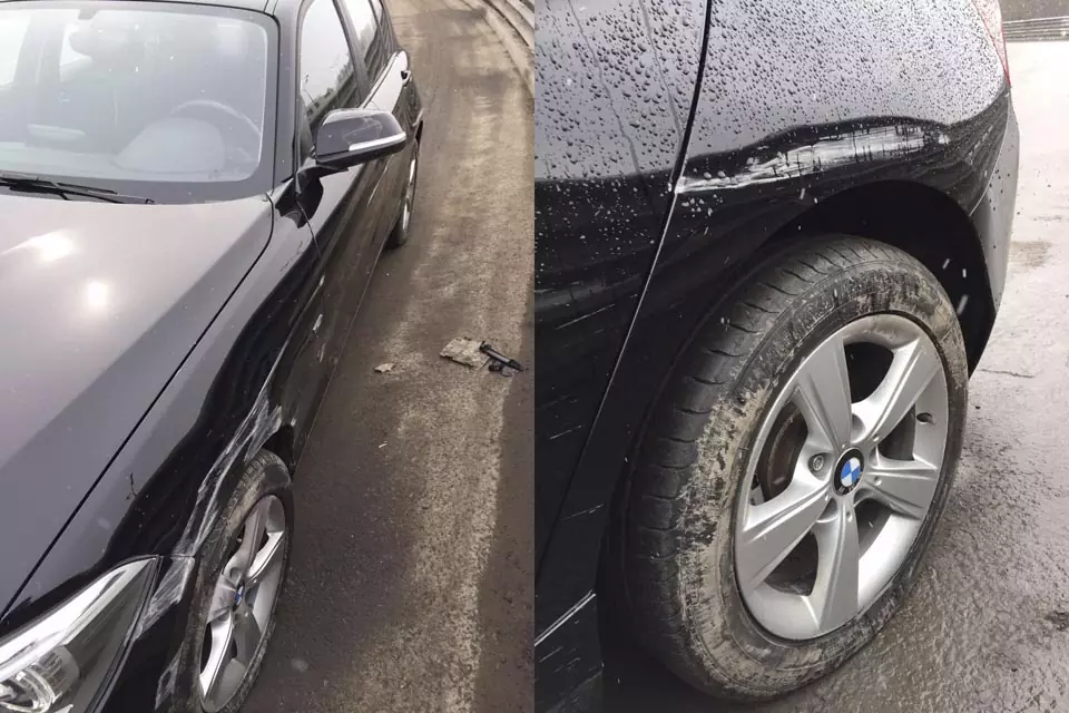 BMW 1. Кузовной ремонт и окрас в цвет кузова.